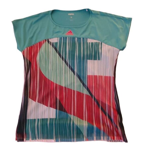 Adidas Womens Adizero Multicolor Athletic Cap Sleeve Top Large - Picture 5 of 12